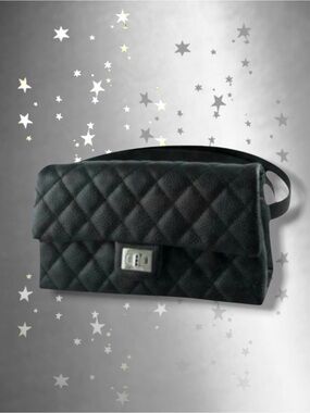 🆕🩷CHANEL Calfskin (CAVIAR) Quilted 2.55 Reissue Faux Lock Belt Bum Bag Sling Bag